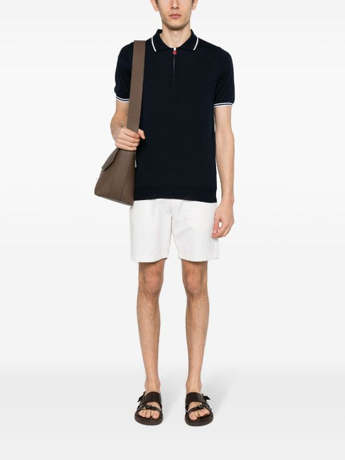 striped-trim polo shirt